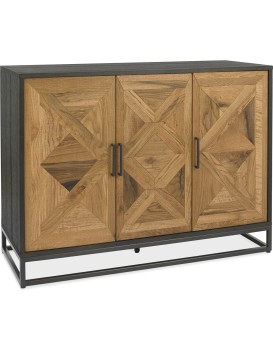 Komoda Indus 117 cm z masivu dub přírodní/grafit
