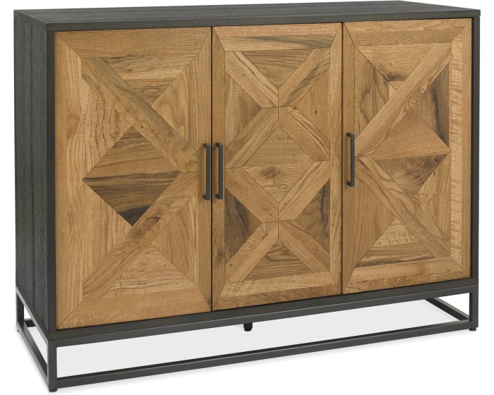 Komoda Indus 117 cm z masivu dub přírodní/grafit