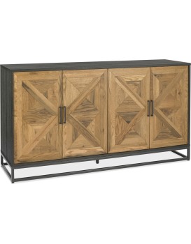 Komoda Indus 160 cm z masivu dub přírodní/grafit