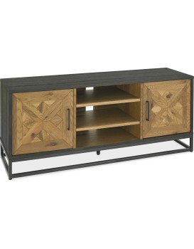 TV stolek Indus 133 cm z masivu dub přírodní/grafit