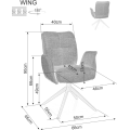 Jídelní křeslo Wing Brego světle béžové