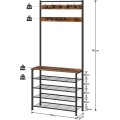 Předsíňový věšák s botníkem Vasagle Mjora 80 cm černý/hnědý