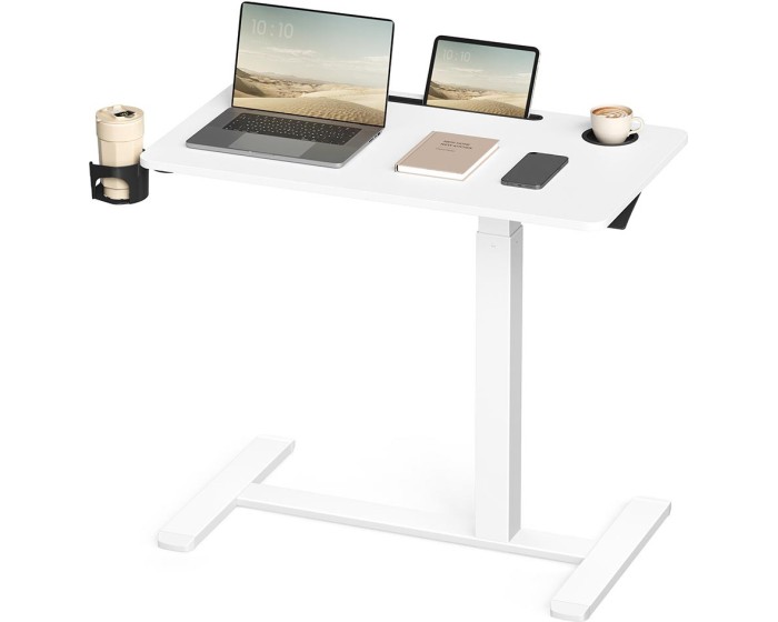 Výškově nastavitelný odkládací stolek Vasagle Elev 80 cm bílý