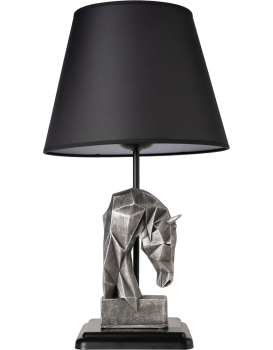 Stolní lampa Horses černá/stříbrná