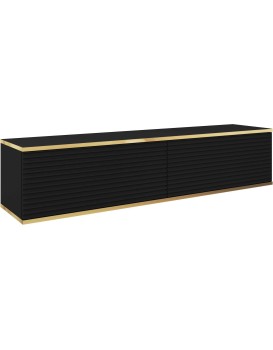 Závěsný televizní stolek Oro MDF 135 cm černý/zlatý