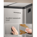 Odpadkový koš s víkem Jordan 3x18 L stříbrný