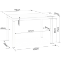 Jídelní stůl Galant 110 cm sklo/krémový
