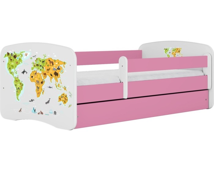 Dětská postel Babydreams mapa světa růžová
