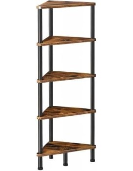 Rohový regál Vasagle Ebbi 30 cm hnědý/černý