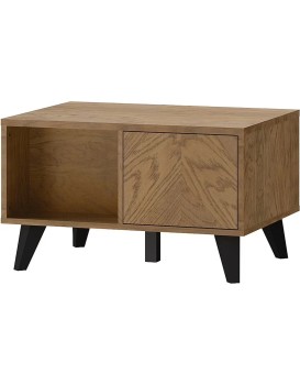 Konferenční stolek Cozy 41 z masivu 80 cm dub Rustikal/černý