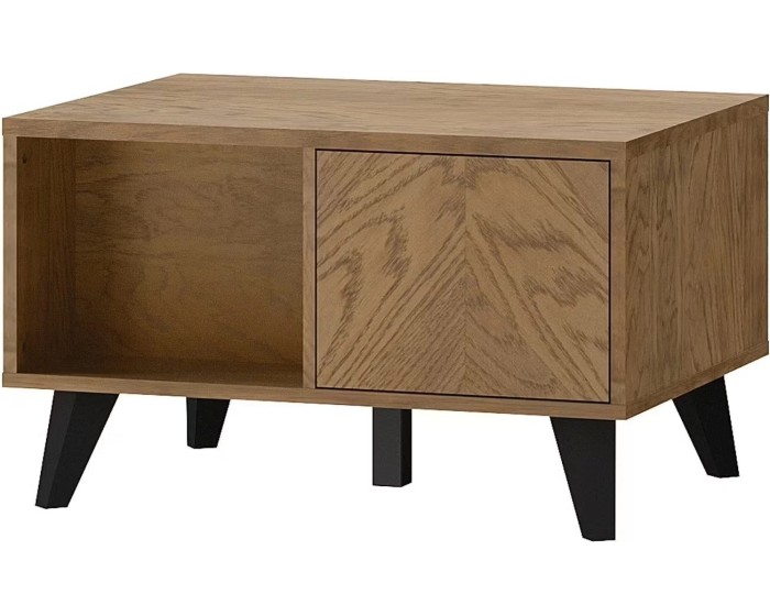 Konferenční stolek Cozy 41 z masivu 80 cm dub Rustikal/černý