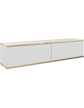 Závěsný televizní stolek Oro MDF 135 cm bílý/zlatý