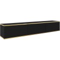 Závěsný televizní stolek Oro MDF 175 cm černý/zlatý