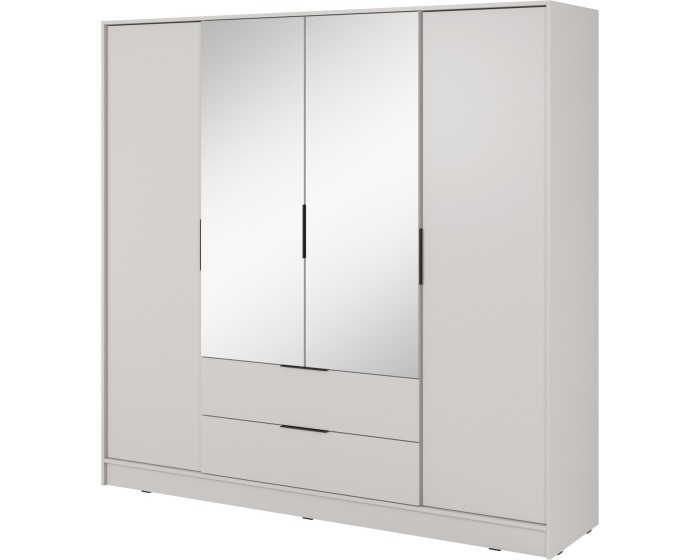 Šatní skříň Kelly 4D 206 cm se zrcadlem kašmír