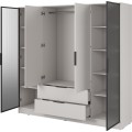 Šatní skříň Kelly 4D RD s tyčí 206 cm kašmír
