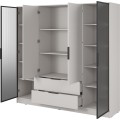 Šatní skříň Kelly 4D RD s policemi 206 cm kašmír