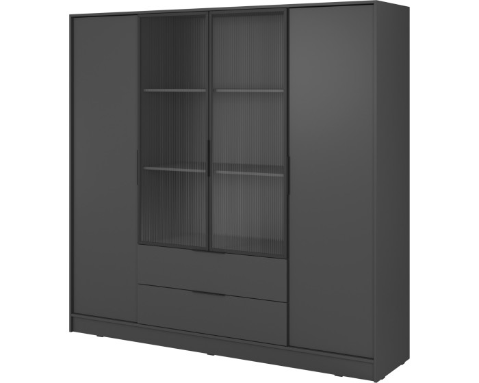 Šatní skříň Kelly 4D RM s policemi 206 cm grafit