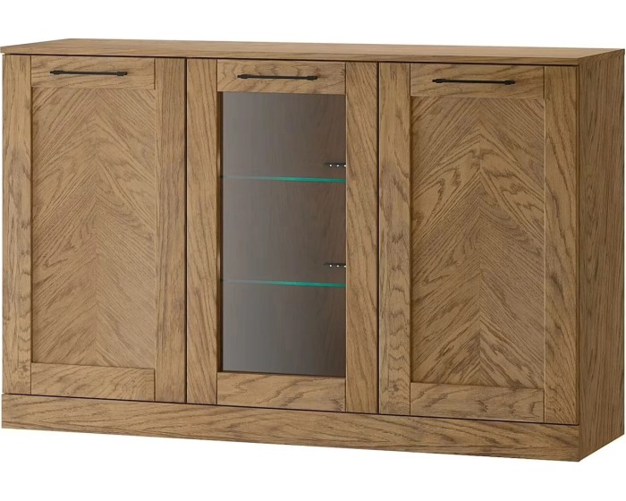 Komoda Cozy 45 z masivu s LED osvětlením 140 cm dub Rustikal