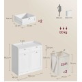 Koupelnová skříňka s košem na prádlo Vasagle Clark 80 cm bílá