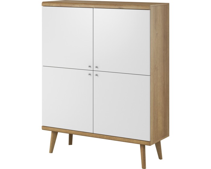 Komoda Primo 107 cm dub Riviéra/bílá