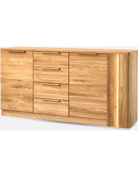 Komoda London 46 180 cm z masivu s LED osvětlením dub přírodní