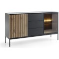 Komoda Sento s LED osvětlením 154 cm dub wotan/černá