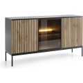 Komoda Sento s LED osvětlením 154 cm dub wotan/černá II