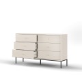 Komoda Mono II 154 cm se zásuvkami béžová/černá