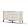 Komoda Mono II 154 cm se zásuvkami béžová/černá