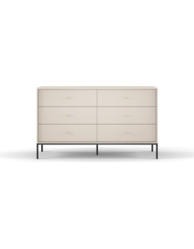 Komoda Mono II 154 cm se zásuvkami béžová/černá