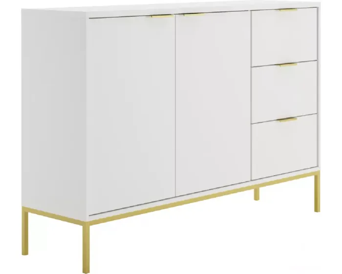 Komoda Austin150 cm bílá/zlatá