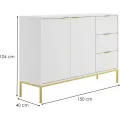 Komoda Austin150 cm bílá/zlatá