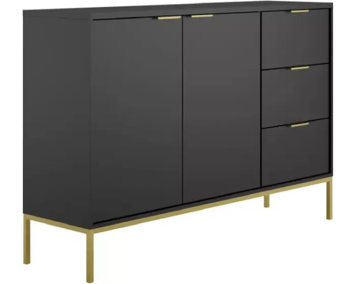 Komoda Austin 150 cm černá/zlatá