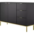 Komoda Austin 150 cm černá/zlatá