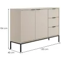 Komoda Austin 150 cm kašmír/černá