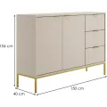 Komoda Austin 150 cm kašmír/zlatá