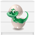 Komoda Babydreams 80 cm dinosaurus bílá