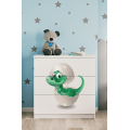 Komoda Babydreams 80 cm dinosaurus bílá