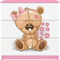 Komoda Babydreams 80 cm méďa s kytičkami růžová