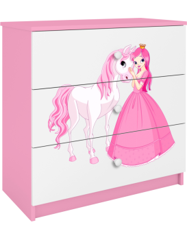 Komoda Babydreams 80 cm princezna a poník růžová