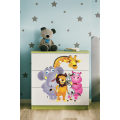 Komoda Babydreams 80 cm ZOO zelená