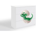 Komoda Babydreams 80 cm dinosaurus bílá