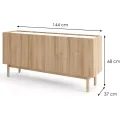 Komoda Boho La 144x68 cm dub riviéra/bílý mramor