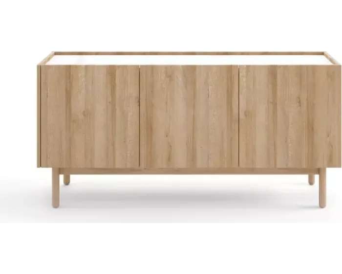 Komoda Boho La 144x68 cm dub riviéra/bílý mramor