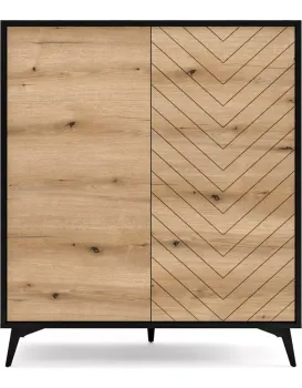 Komoda Diamond KD 104 cm dub evoke/černá