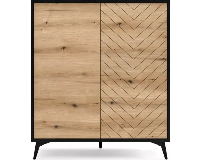 Komoda Diamond KD 104 cm dub evoke/černá
