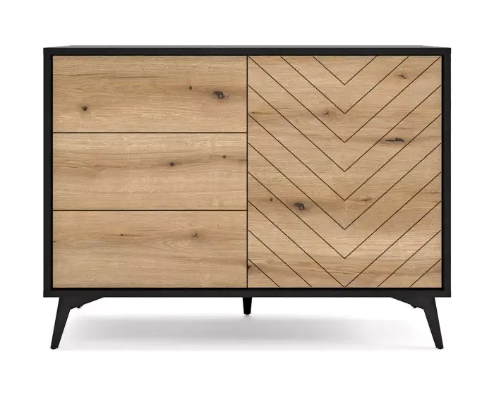 Komoda Diamond KSZ 104 cm dub evoke/černá