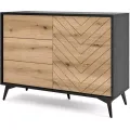 Komoda Diamond KSZ 104 cm dub evoke/černá