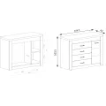Komoda Indianapolis 108 cm dub craft bílý