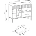 Komoda Nova 104 cm se zásuvkami zelená/zlaté úchytky a černý rám